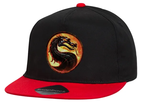 Mortal Kombat — Children's Flat Snapback Hat, Black/Red (100% COTTON, CHILDREN'S, UNISEX, ONE SIZE)