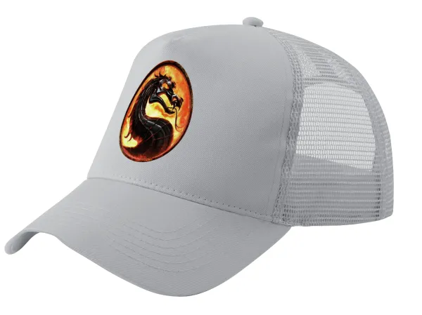 Mortal Kombat — Καπέλο Ενηλίκων Structured Trucker, με Δίχτυ, ΓΚΡΙ (100% ΒΑΜΒΑΚΕΡΟ, ΕΝΗΛΙΚΩΝ, UNISEX, ONE SIZE)