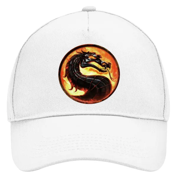 Mortal Kombat — Adult Baseball Cap, Drill, White (100% COTTON, ADULT, UNISEX, ONE SIZE)
