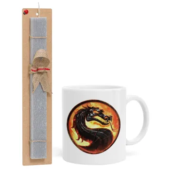Mortal Kombat, Easter Set, Ceramic Cup (330ml) & Easter aromatic flat candle (30cm) (GRAY)