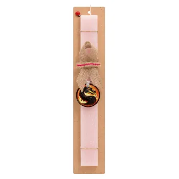 Mortal Kombat, Easter Set, wooden keychain & scented flat Easter candle (30cm) (PINK)
