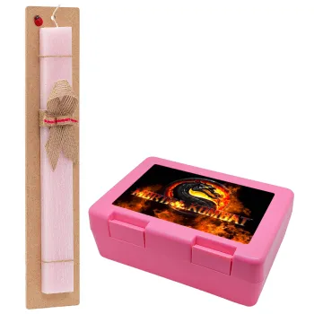Mortal Kombat, Easter Set, children's snack container PINK & scented flat Easter candle (30cm) (PINK)
