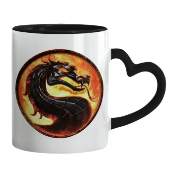 Mortal Kombat, Mug heart black handle, ceramic, 330ml