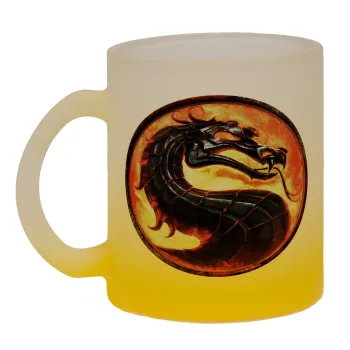 Mortal Kombat, Κούπα γυάλινη δίχρωμη με βάση το κίτρινο ματ, 330ml