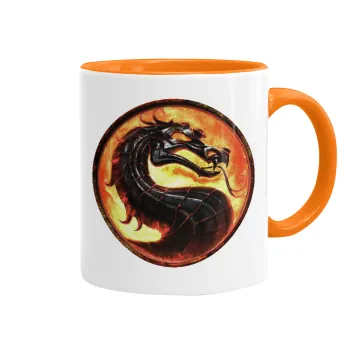 Mortal Kombat, Κούπα χρωματιστή πορτοκαλί, κεραμική, 330ml