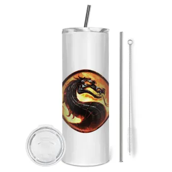 Mortal Kombat, Tumbler stainless steel 600ml, with metal straw & cleaning brush