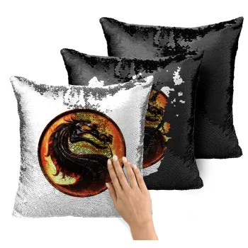 Mortal Kombat, Μαξιλάρι καναπέ Μαγικό Μαύρο με πούλιες 40x40cm περιέχεται το γέμισμα