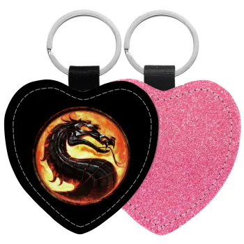 Mortal Kombat, Μπρελόκ PU δερμάτινο glitter καρδιά ΡΟΖ