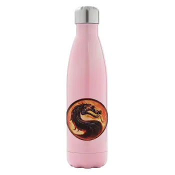 Mortal Kombat, Metal mug thermos Pink Iridiscent (Stainless steel), double wall, 500ml