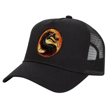 Mortal Kombat, Trucker Hat with Mesh, Black, (COTTON, KIDS, UNISEX, ONE SIZE)