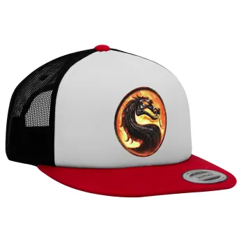 Mortal Kombat, Καπέλο Ενηλίκων Foam Flat Snapback με Δίχτυ Κόκκινο-Λευκό-Μαύρο (POLYESTER, ΕΝΗΛΙΚΩΝ, UNISEX, ONE SIZE)