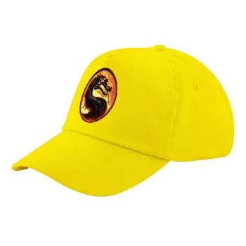 Mortal Kombat, Child's Baseball Cap, 100% Cotton Twill, Yellow (COTTON, CHILD, UNISEX, ONE SIZE)