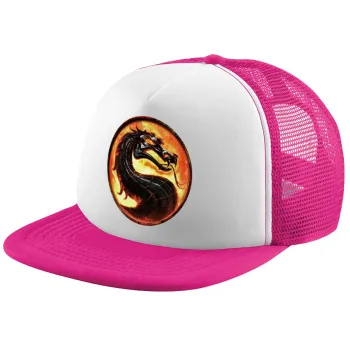 Mortal Kombat, Adult Soft Trucker Hat with Pink/White Mesh (POLYESTER, ADULT, UNISEX, ONE SIZE)