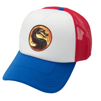 Mortal Kombat, Καπέλο Ενηλίκων Soft Trucker με Δίχτυ Red/Blue/White (POLYESTER, ΕΝΗΛΙΚΩΝ, UNISEX, ONE SIZE)