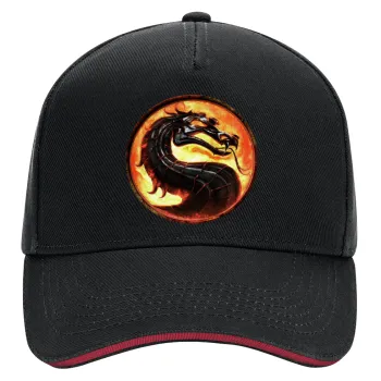 Mortal Kombat, DRILL Adult Ultimate Hat BLACK/RED, (100% COTTON, ADULT, UNISEX, ONE SIZE)