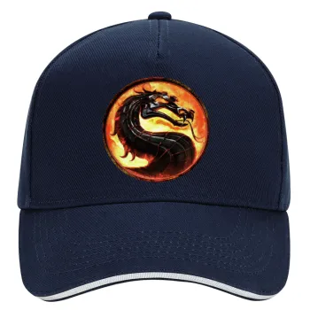 Mortal Kombat, DRILL Καπέλο Ενηλίκων Ultimate ΜΠΛΕ/ΛΕΥΚΟ, (100% ΒΑΜΒΑΚΕΡΟ, ΕΝΗΛΙΚΩΝ, UNISEX, ONE SIZE)