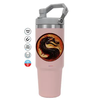 Mortal Kombat, ΡΟΖ χρώματος Θερμός Ανοξείδωτο 890ml (30oz) με χερούλι