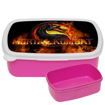 Mortal Kombat, ΡΟΖ παιδικό δοχείο φαγητού (lunchbox) πλαστικό (BPA-FREE) Lunch Βox M18 x Π13 x Υ6cm