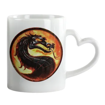 Mortal Kombat, Mug heart handle, ceramic, 330ml