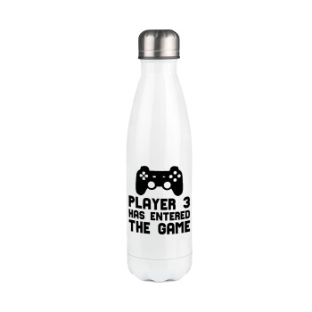Player 3 has entered the Game, Metal mug thermos White (Stainless steel), double wall, 500ml