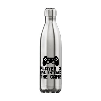 Player 3 has entered the Game, Inox (Stainless steel) hot metal mug, double wall, 750ml