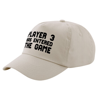 Player 3 has entered the Game, SAND Adult Cap Cotton (UNISEX, ONE SIZE)