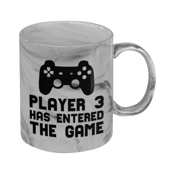 Player 3 has entered the Game, Mug ceramic marble style, 330ml