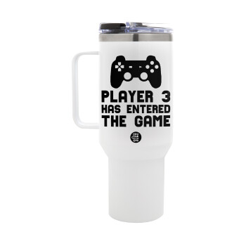 Player 3 has entered the Game, Mega Stainless steel Tumbler with lid, double wall 1,2L