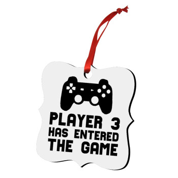 Player 3 has entered the Game, Στολίδι Χριστουγεννιάτικο στολίδι polygon ξύλινο 7.5cm
