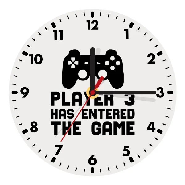 Player 3 has entered the Game — Ρολόι τοίχου ξύλινο (20cm)