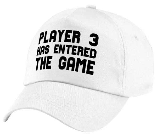 Player 3 has entered the Game — Πεντάφυλλο καπέλο Λευκό, 100% Βαμβακερό (Twill), με ρύθμιση, unisex