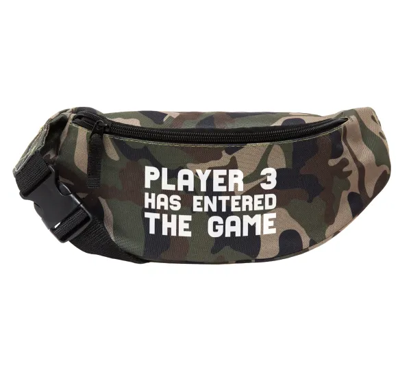 Player 3 has entered the Game — Unisex waist bag (banana) in Jungle camouflage color with 2 pockets