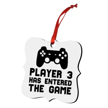 Player 3 has entered the Game, Στολίδι Χριστουγεννιάτικο στολίδι polygon ξύλινο 7.5cm