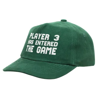 Player 3 has entered the Game, Children's Baseball Cap, 100% Cotton Drill, GREEN (COTTON, CHILDREN'S, ONE SIZE)