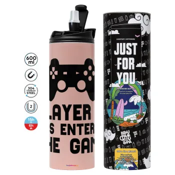 Player 3 has entered the Game, Tumbler stainless steel PINK 600ml