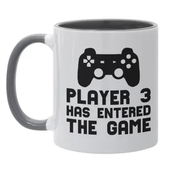 Player 3 has entered the Game, Κούπα χρωματιστή γκρι, κεραμική, 330ml