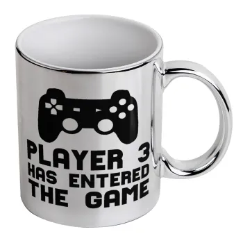 Player 3 has entered the Game, Mug ceramic, silver mirror, 330ml