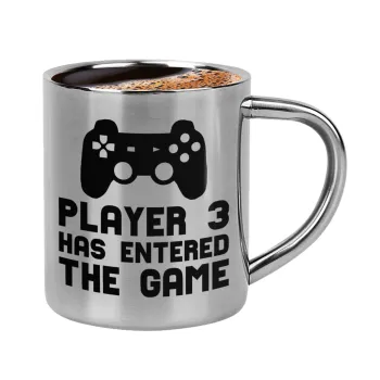 Player 3 has entered the Game, Double-wall metal cup for espresso (220ml)