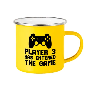 Player 3 has entered the Game, Yellow Enamel Metallic Cup 360ml