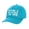 Adult Baseball Cap, 100% Cotton, Blue (COTTON, ADULT, UNISEX, ONE SIZE)