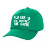 Adult Baseball Cap, 100% Cotton, Green (COTTON, ADULT, UNISEX, ONE SIZE)