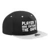 Adult Flat Snapback Hat Black/Grey, (100% COTTON TWILL, ADULT, UNISEX, ONE SIZE)