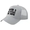 Adult Structured Trucker Hat, with Mesh, GRAY (100% COTTON, ADULT, UNISEX, ONE SIZE)