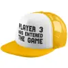 Adult Soft Trucker Hat with Yellow/White Mesh (POLYESTER, ADULT, UNISEX, ONE SIZE)
