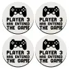 SET of 4 round wooden coasters (9cm)
