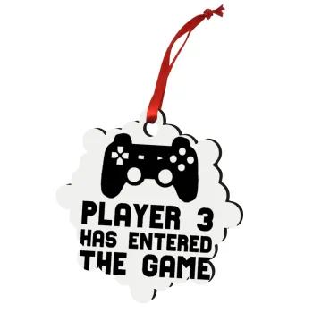 Player 3 has entered the Game, Στολίδι Χριστουγεννιάτικο στολίδι snowflake ξύλινο 7.5cm