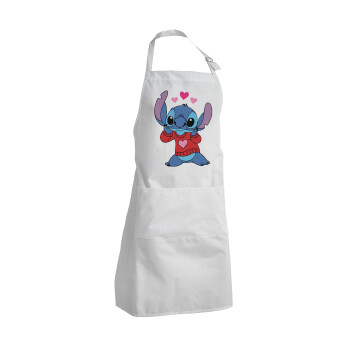 Stitch heart, Adult Chef Apron (with sliders and 2 pockets)