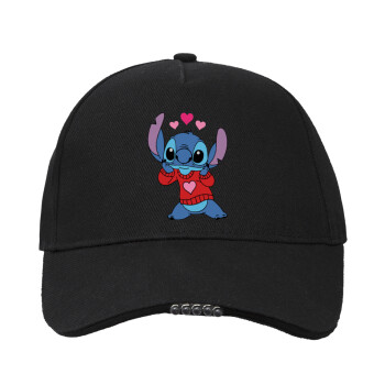 Stitch heart, Καπέλο Εργασίας & Δραστηριοτήτων με LED Φως - Ιδανικό για Νύχτα & Χαμηλό Φωτισμό (100% ΒΑΜΒΑΚΕΡΟ, ΕΝΗΛΙΚΩΝ, UNISEX)
