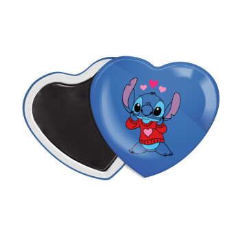 Stitch heart, Μαγνητάκι καρδιά (57x52mm)