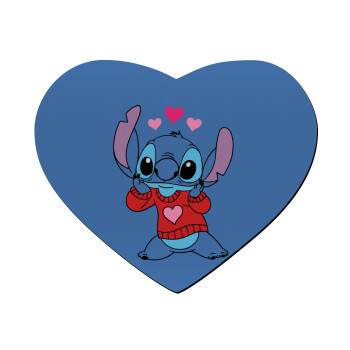 Stitch heart, Mousepad heart 23x20cm